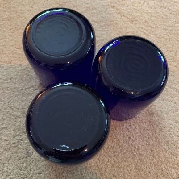 3 Harvey’s Bristol Creme Blue Glass Tumblers - Picture 8 of 8